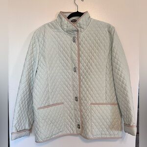 Women's Utex Light Mint Quilted Grandma Cottagecore Minimalist Jacket Size XL